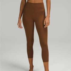 Lululemon Align Ribbed Highrise Crop 23" brown Leggings size 2